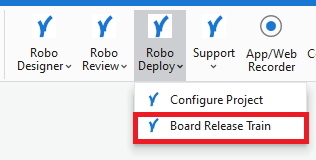 RoboDeploy Release Train Menu