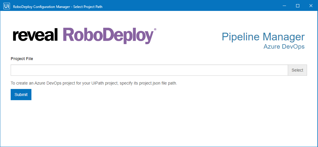 RoboDeploy Pipelie Manager Project Path