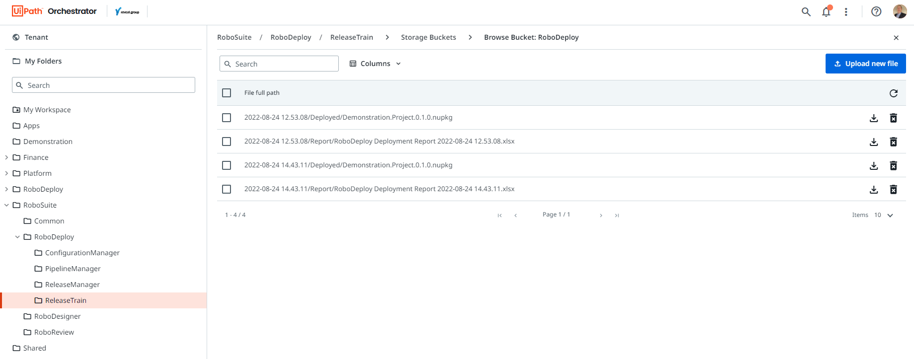 RoboDeploy Release Manager Storage Bucket