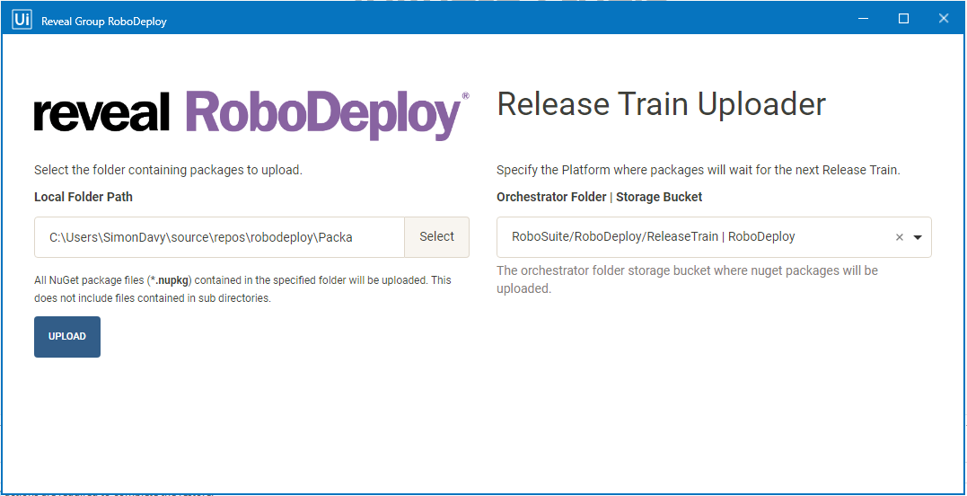 RoboDeploy Release Train Uploader